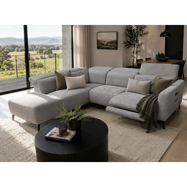 NINA CORNER CHAISE -GREY